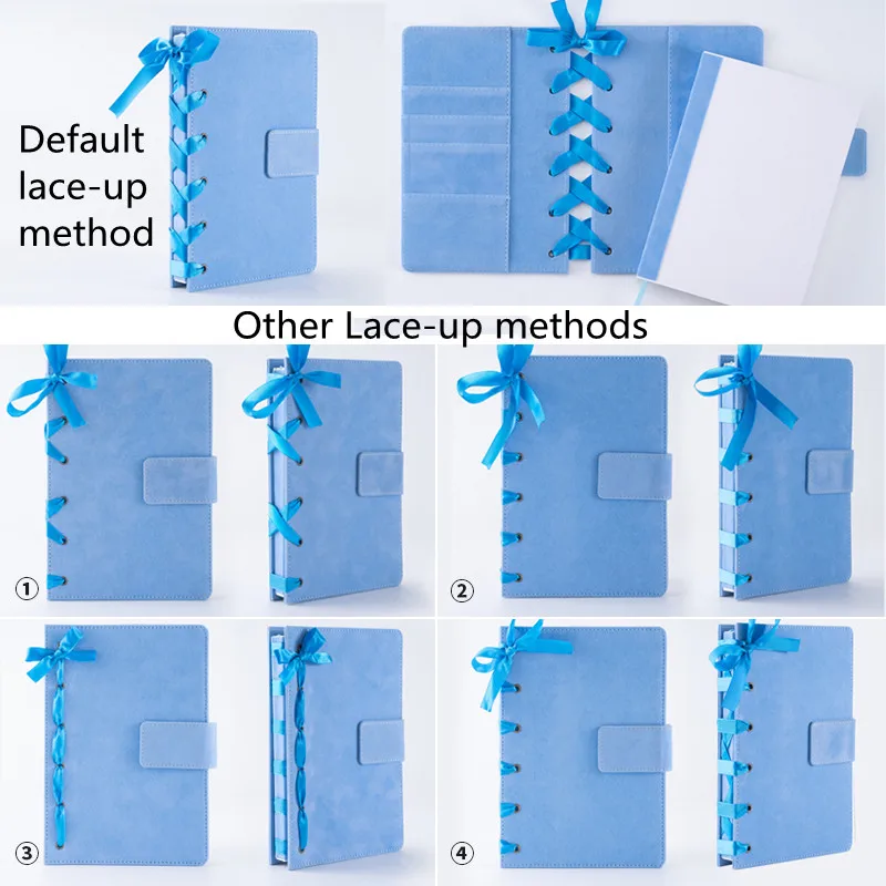 Capa Dura Revistas de Luxo para Mulheres Planejador em Branco em Branco Fivela Magnética Azul Notebook Bandagem Substituível - Imagem 2
