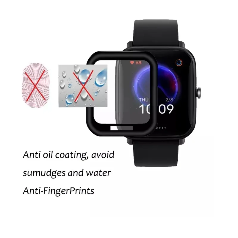 For Amazfit Bip 5 Smartwatch 3D Curved Full Coverage Clear Soft