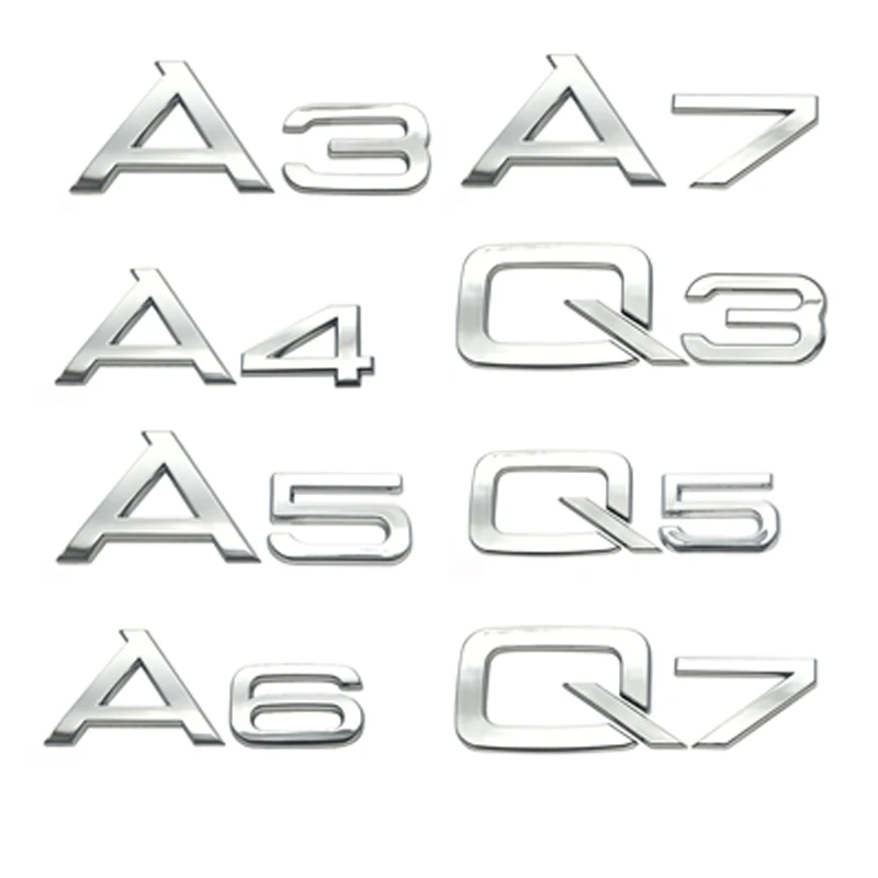 2 AUDI Rings Logo Side Trunk Decal Sticker A4 A5 A6 A8 S4 S5 S8 Q5 Q7 TT