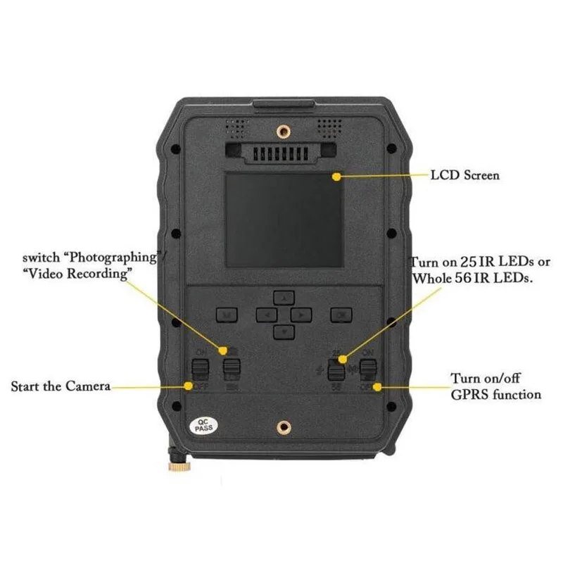 Trail Game Camera, S880 Hunting Camera 12Mp 1080P Hd Wide Angle Infrared Night-Vision 56Pcs Ir Leds Scouting Cam Digital Surve