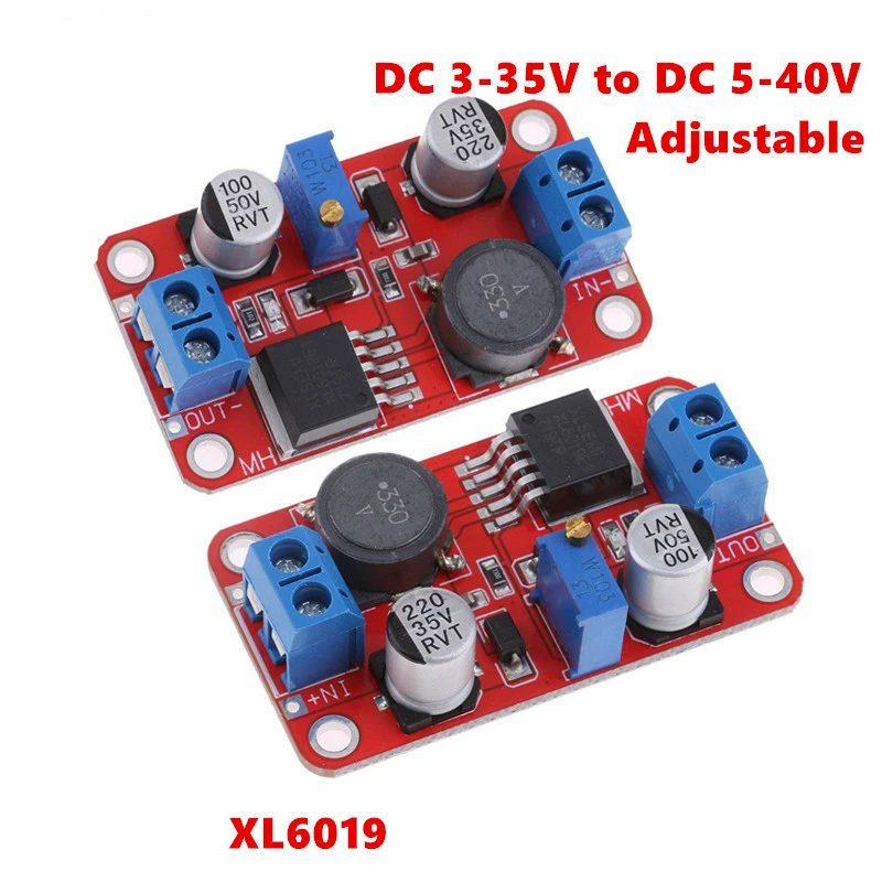 2pcs XL6019 Step-up DC to DC 3-35V to 5-40V AMP Adjustable Converter Power Supply Module 5A Max Step Up Power Supply Converter