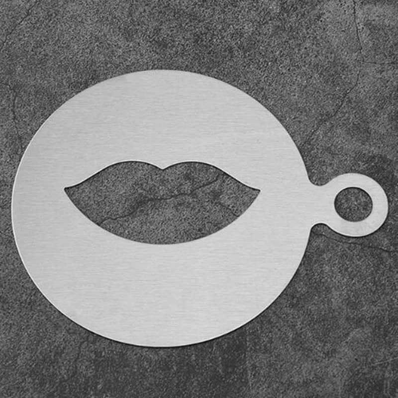 2X(ACIER INOXYDABLE CAFE Foam Spray Template Barista Pochoirs