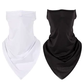 

Adult Ice Silk Cycling Half Face Mask Breathable Mesh Neck Gaiter Triangle Scarf