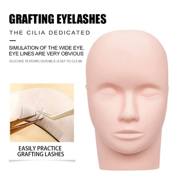 

DeceMars Fake Head Mould Mannequin Head Training Makeup Model Rubber Eye Facial Eyelash Eyelash Extension Makeup Practice Heads