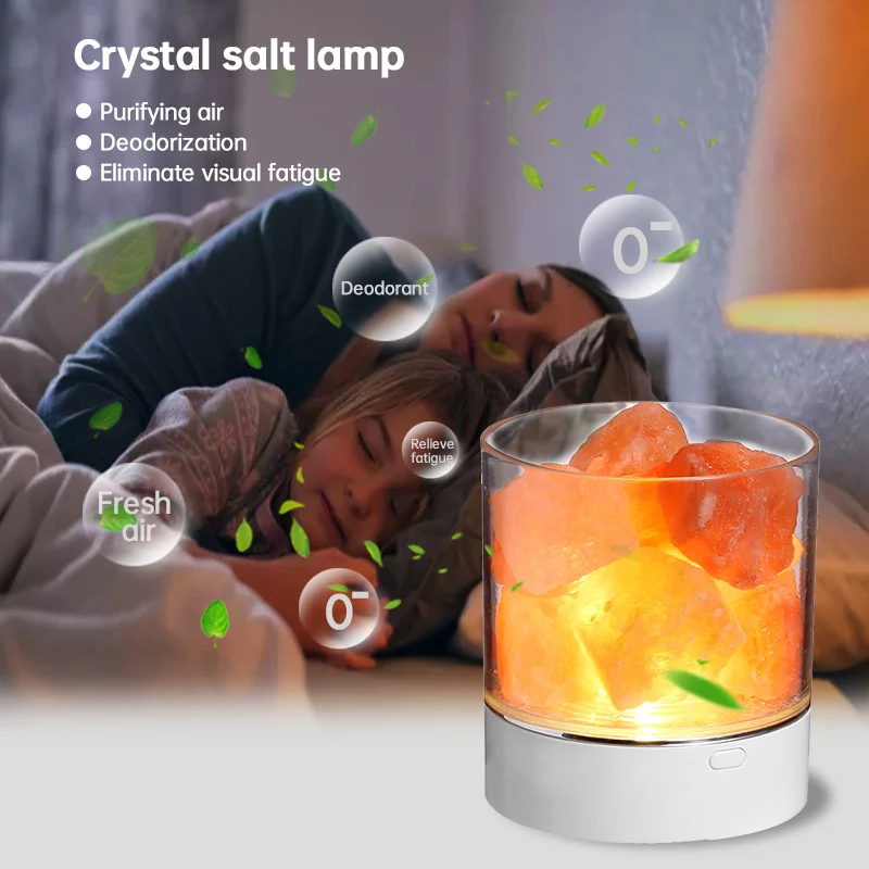 

Himalayan Crystal Salt Lamp USB Rechargable Novelty Lava Light Colorful Lights For Party Livingroom Lighting Decoration