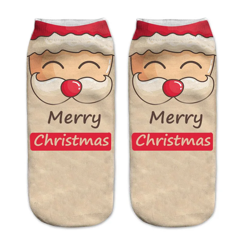 Новинка года; рождественские носки Санты с изображением рождественской елки; подарок на год; носки с объемным рисунком; модные хлопковые носки с забавными рисунками - Цвет: As shown