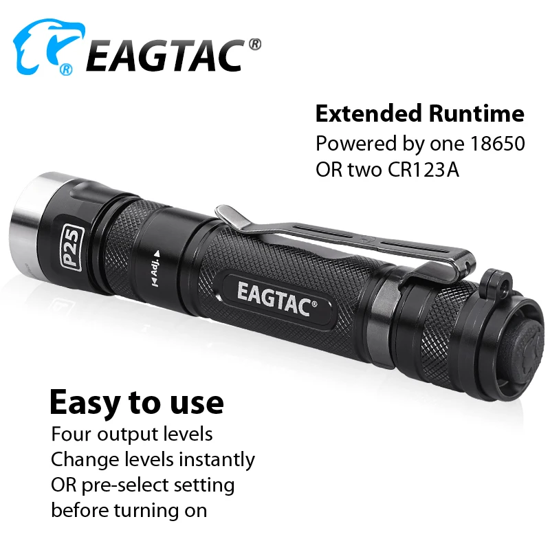 EAGTAC P25LC2 XML2 ультра яркий супер мощный тактический фонарь светодиодный фонарь 18650 CR123A аккумулятор 365nm 395nm UV Nichia 219C