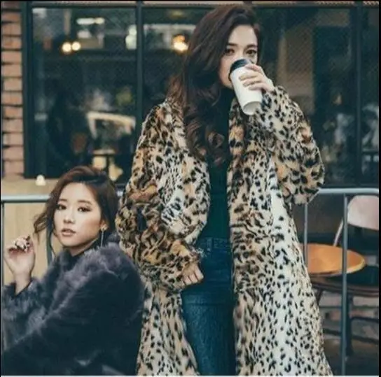 Леопардовый манто femme hiver зимняя женская куртка из искусственного меха пальто из искусственного меха большого размера пушистая верхняя одежда из искусственного меха Z330