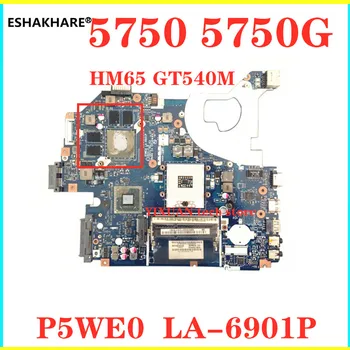 

P5WE0 LA-6901P motherboard for acer 5750 5750G 5755 laptop motherboard HM65 GT540M Independent motherboard