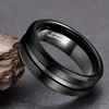Somen Men Ring Black Tungsten Carbide Ring 6mm 8mm Groove Brushed Wedding Band Male Engagement Rings Anel Masculino Comfort Fit 2