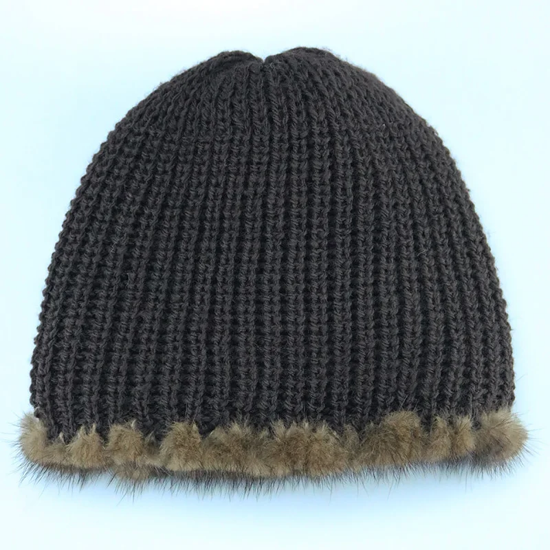 Women Knitting Wool Hat With Detachable Hair Ball New Winter Autumn Hot Thick Warm Casual Soft Luxury Mink Fur Cap Beanie
