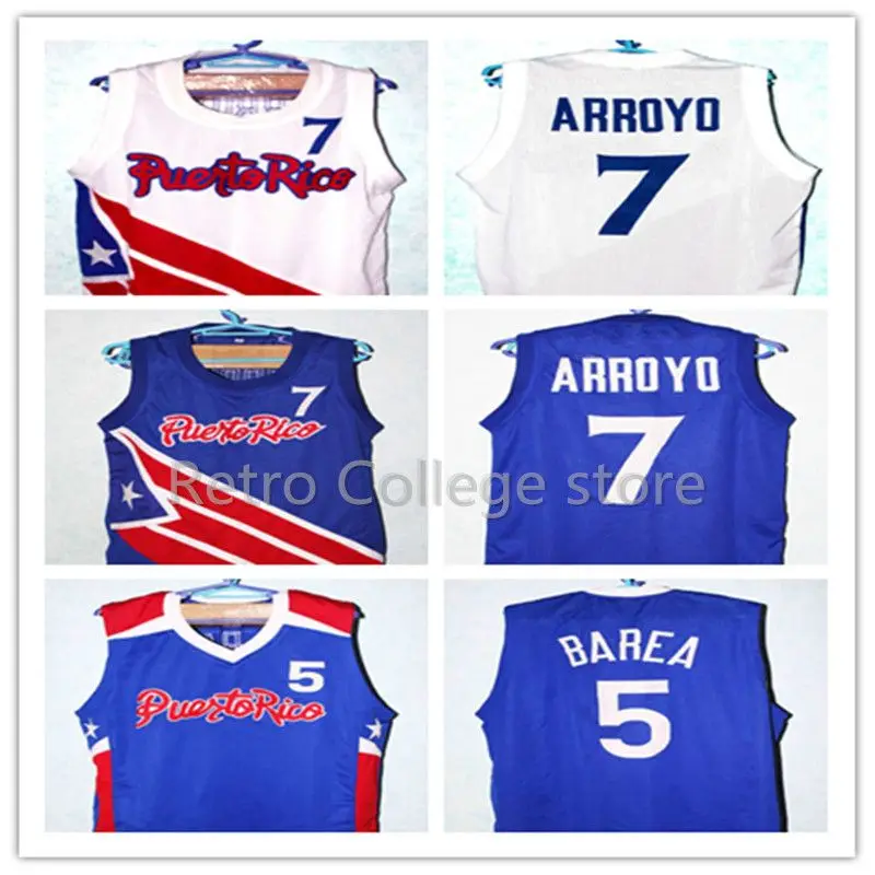 

CARLOS ARROYO #7 TEAM PUERTO RICO Retro Throwback mens Basketball Jersey embroidery Stitched any Number and name