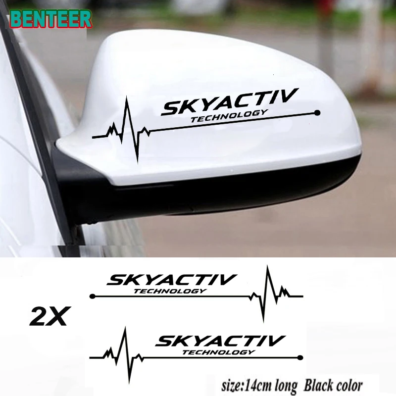 2pcs Decal Sticker Car rearview mirror sticker For Mazda Skyactiv