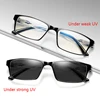 0 -0.5 -0.75 To -6.0 Blue Light Blocking Square Prescription Glasses With Degree TR90 Myopia Photochromic Eyeglasses Women Men 1