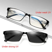 0 -0.5 -0.75 To -6.0 Blue Light Blocking Square Prescription Glasses With Degree TR90 Myopia Photochromic Eyeglasses Women Men 1