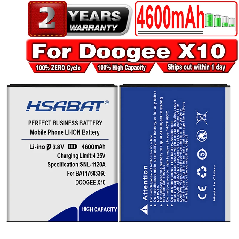 HSABAT BAT17603360 4600mAh Battery for Doogee X10 + tracking number | Мобильные телефоны и аксессуары