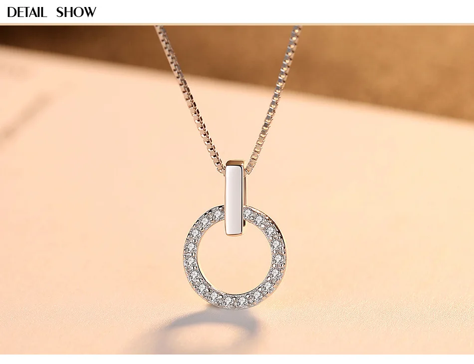 

S925 sterling silver necklace pendant simple wild silver necklace