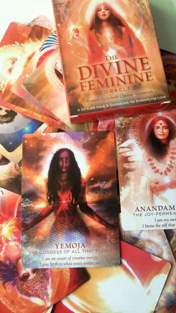 53pieces English The Divine Feminine Oracle Tarot Cards Game Deck Board Game For Party Playing Card Table Games Entertainment