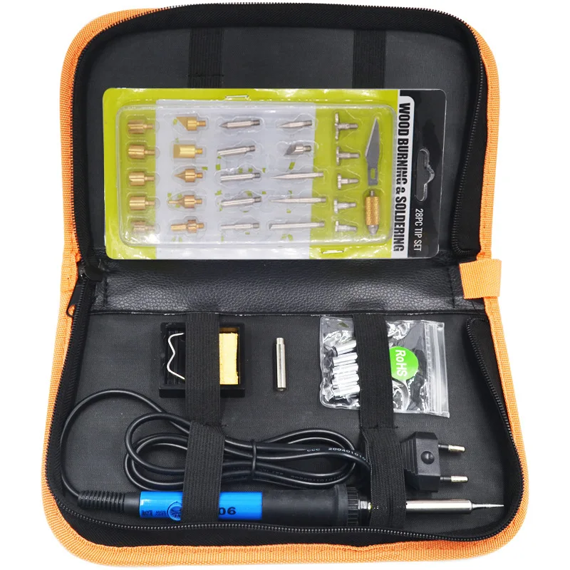

Manufacturers Direct Selling New Style Electric Soldering Iron Suit 110V Thermostat Pyrography Soldering Iron Set 37 Pieces 220V