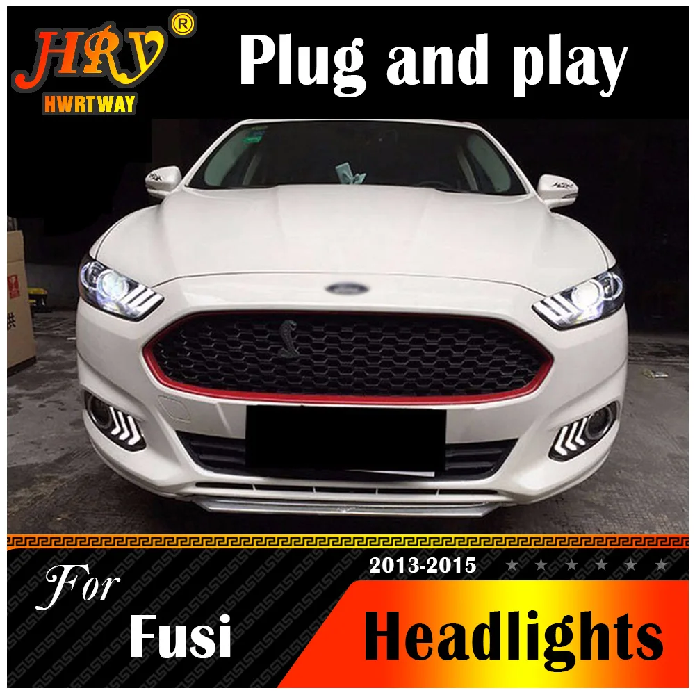 Car Styling Headlights For Mondeo 2013 2014 2015 Fusion LED Headlight Original DRL Bi Xenon Lens High Low Beam Parking | Автомобили и
