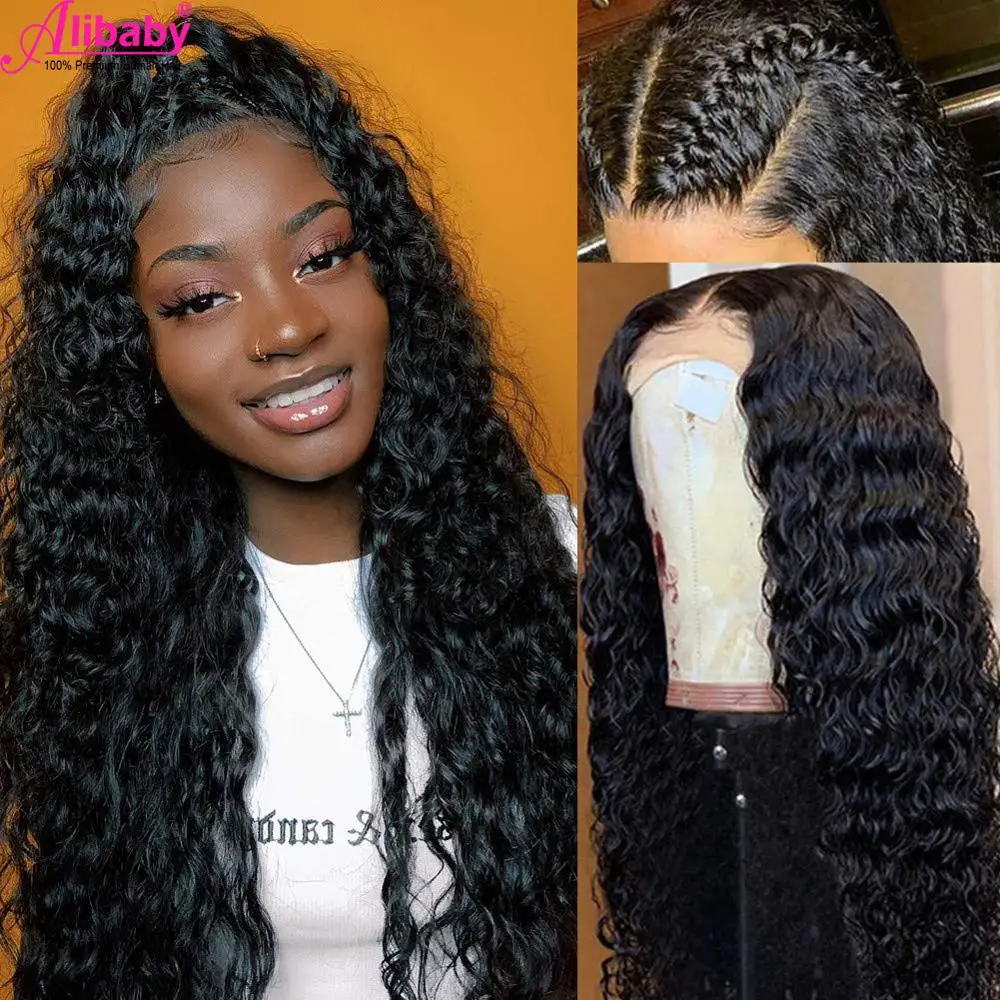 

Lace Front Human Hair Wigs Deep Wave 360 Lace Frontal Wig Brazilian 13X6 Water Curly Remy Hair Pre plucked With Baby Hair Wig