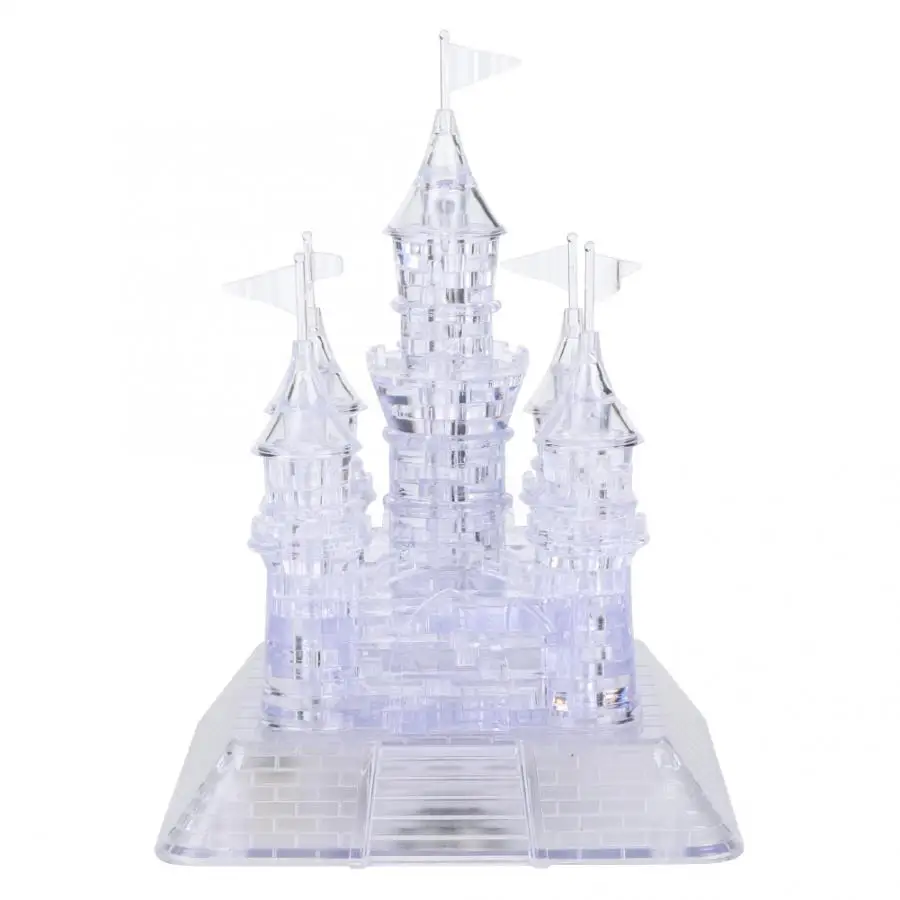 

3D Music Castle Shape Crystal DIY Toy DIY Kids Building Block Educational Toy Musical Flashing Function Castle Intelligence Toy