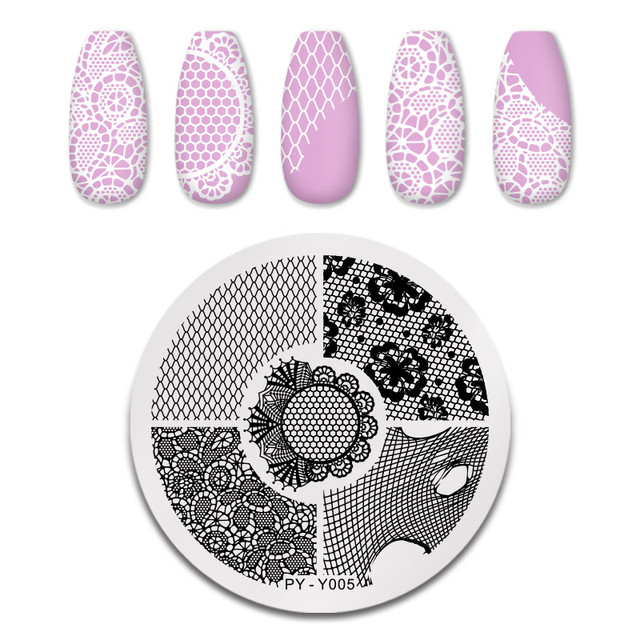 YOU Geometry Nail Stamping Plates Lines Animal Fruits Theme Template Plate Mold Nail Art Stencil Tools