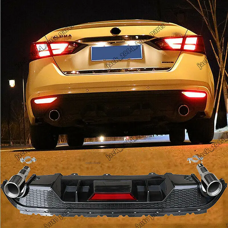 

Auto Accessory Exterior decoration Trim Carbon fiber style Rear Diffuser Bumper Lip 3pcs for Nissan Teana Altima 2019