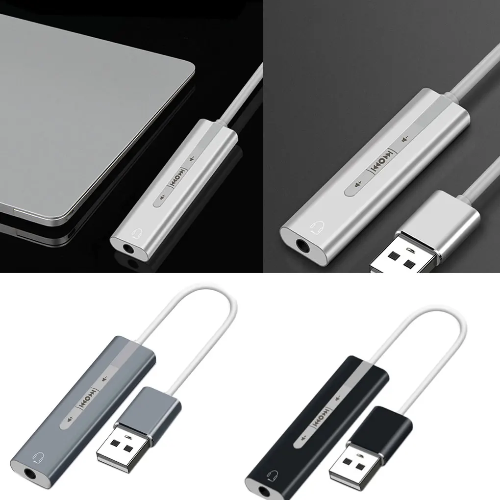 USB внешняя звуковая карта 3 5 мм аудио интерфейс микрофон наушники адаптер для ПК