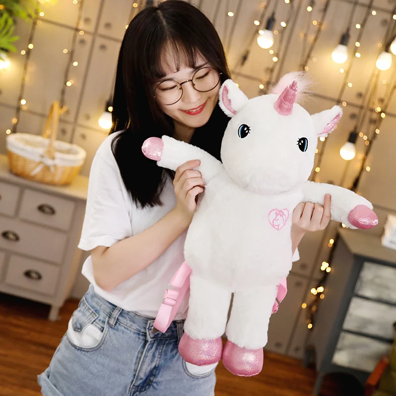 Горячее предложение 50/60 см Kawaii Единорог плюшевый рюкзак Радуга UnicornSoft игрушка плюшевая сумка на плечо Для детей девочек подарок на день рождения