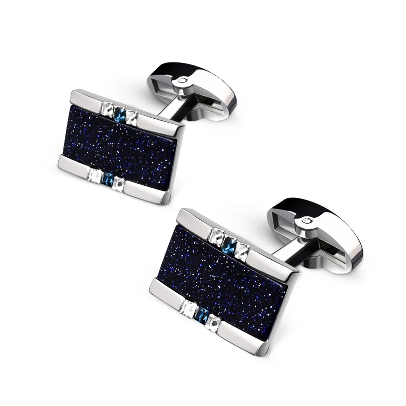

Kaidvll Cufflink Gentlemen Luxury Bright Color Starstone Pattern Cufflinks Elegant Fashion Cufflink For Men's Shirt