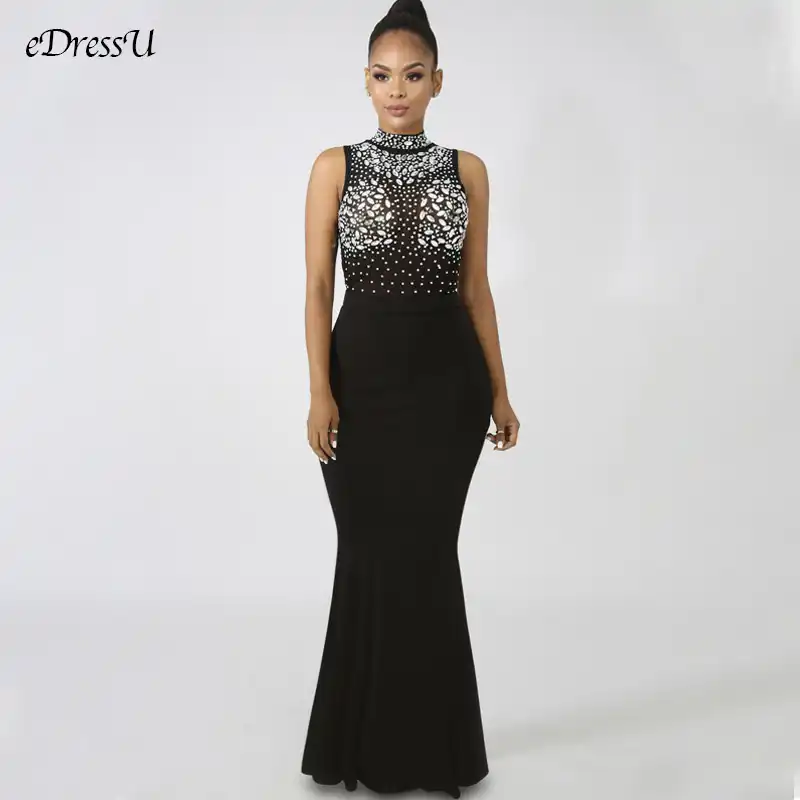 high neck maxi dress formal