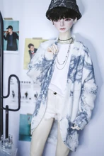 Bjd roupas de boneca manchado arco desgastado bainha bat casaco casaco cardigan para 1/3 1/4 sd msd sd17 tio popo68 ssdf boneca tamanho bjd casaco