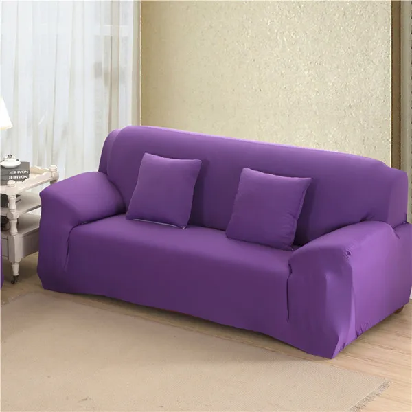 23 Цвета, Одноцветный эластичный чехол для дивана, для гостиной, универсальный, тянущийся, L-style, секционный угловой Диванный чехол, чехлы - Цвет: Purple