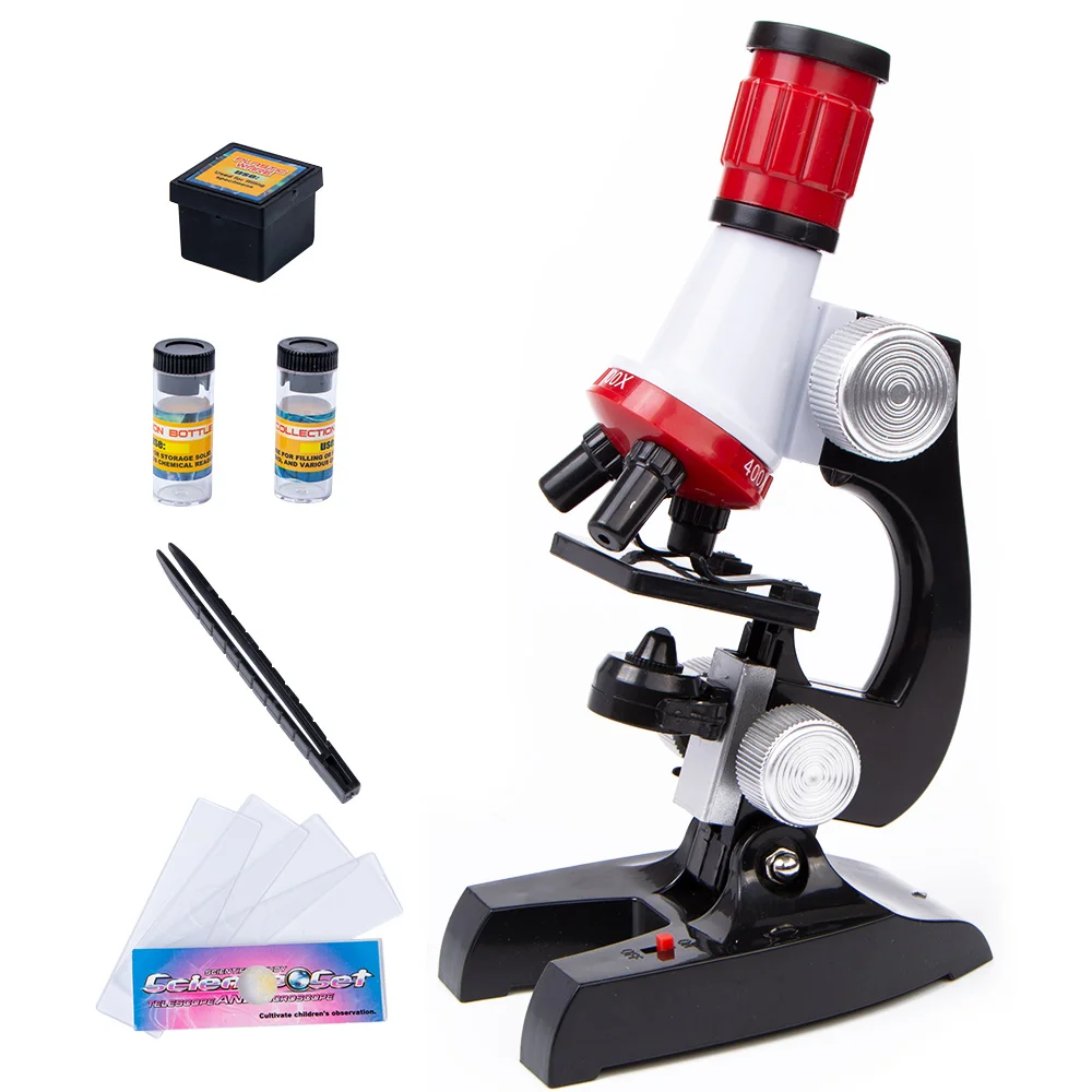 Estudiantes Juguetes científicos para niños Garosa Microscopio para niños Juego de microscopio para niños con Aumento de LED 1200x Juguetes educativos para niños niñas 