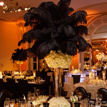 

Wholesale 50 Pcs/Lot 15-75CM Natural Black Ostrich Feathers For Crafts Carnival Costumes Party Home Wedding Decorations Plumes