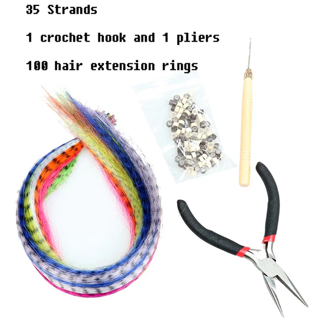 Feather  hair Colored Strands of Hair Extension False Rainbow Overhead Fake Coloring feather for Hair Synthetic