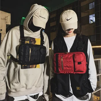 

Bd-2055# European and American Hip Hop Chest Bag Vest Bag-Street Tooling Men's Function Tactical Multi-Pocket Bullet Backpack