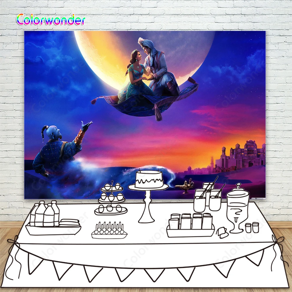 Aladdin Декорации для вечерние полная луна Аравия история Аладина лампа день