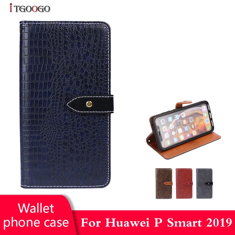 

case on huawei p smart 2019 phone case flip wallet cover pu leather screen protector silicone bumper cover for huawei smart p