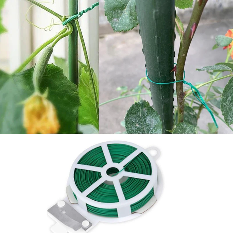 Portable 100M roll wire twist ties for garden cable gardening climbers slicer plant support care plant ties plastic plant cable ties plastic plant supports plant clips plant climbing support plant stem support plant support racks plant support connector plant support stick