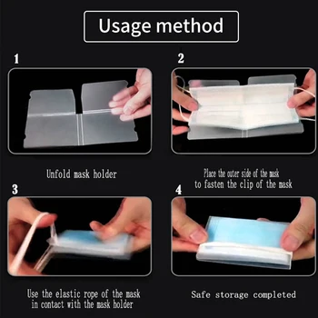 

Reusable Dustproof Transparent Pouch Disposable Mask Holder Safe Universal Small Practical Travel Storage Clip Foldable Portable