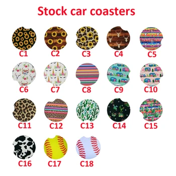 

12Pcs Neoprene Car Cup Mat Contrast Mug Coaster Flower Teacup Rainbow colors Pad for Home Decor Accessories