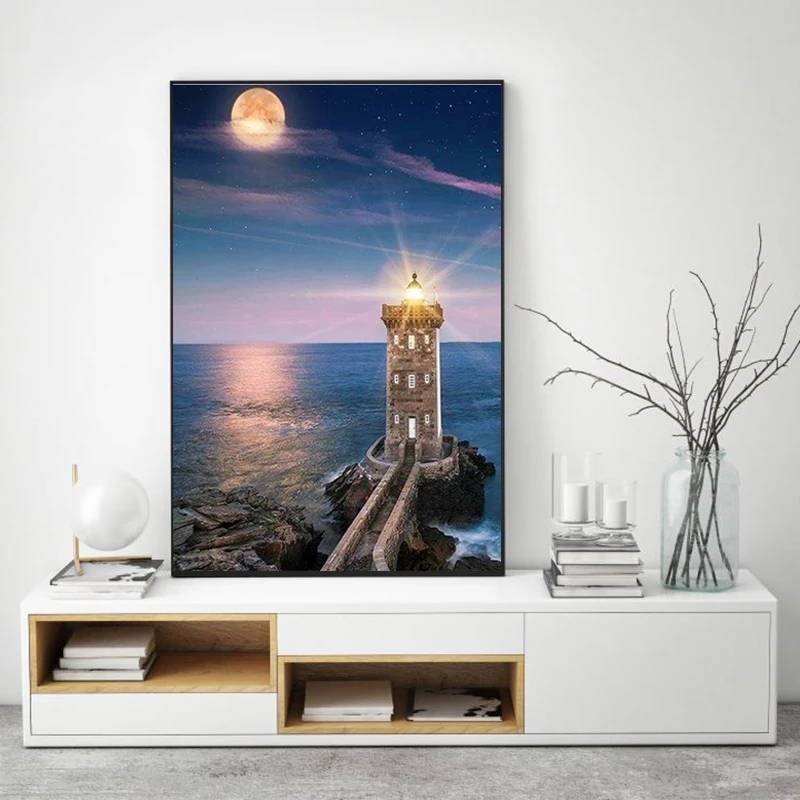 

Lighthouse Diamond Painting Diamond Embroidery Cross Stitch Scenery Picture Of Rhinestones Full Square Diamond Mosaic Home Decor
