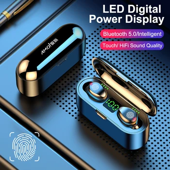 Bluetoothイヤホンとマイク5.0ハイファイミニノイズキャンセルtwsイヤフォン防水ワイヤレスヘッドフォン