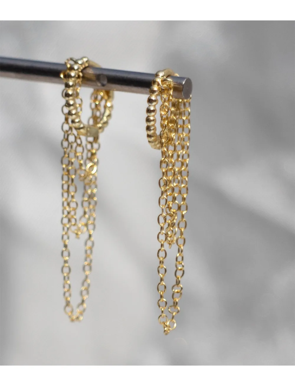 Серьги из стерлингового серебра 925 пробы, модная Геометрическая бусина, кольцо для ушей, многослойная цепочка, длинные серьги, милые дикие ювелирные изделия для девушек и женщин
