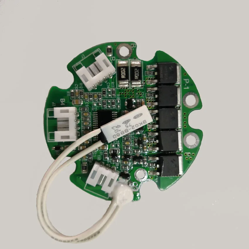 10S 36V 20A круглый bms для бутылочного аккумулятора Разъемный порт для зарядки и разряда с датчиком температуры