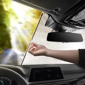 

Car Windshield Retractable Sun Shade Keep Vehicle Cool Prevent UV Rays Protection Fits Front Windshields Multipurpose