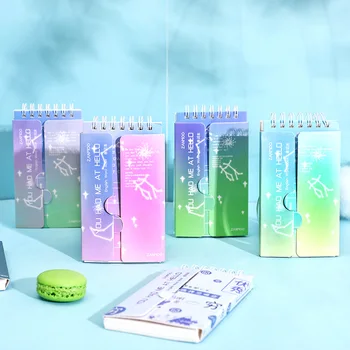 

Cute Starry sky Flower Coil Notebook Portable Loose leaf Blank Word Book Card Tearable Notepads Stationery gift school supplies