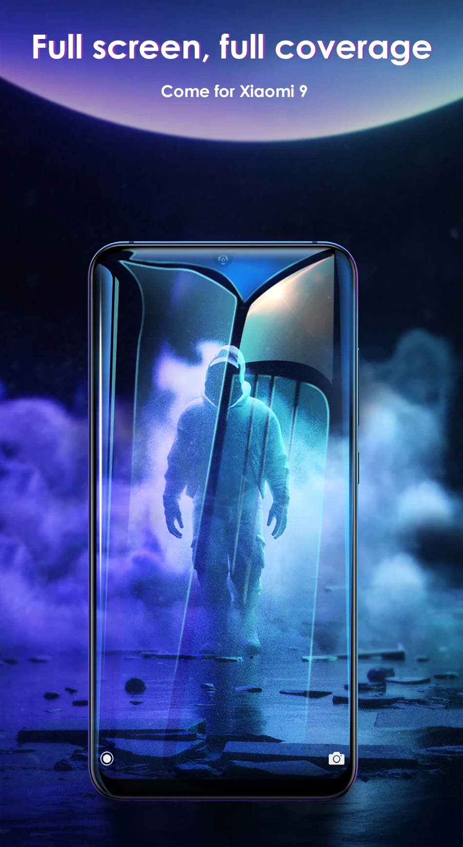 Benks VPRO Protective Tempered Glass For Xiaomi 9 Screen HD 0.3mm Ultra-thin Curved Edge Full Cover Screen Protector Front Film (1)